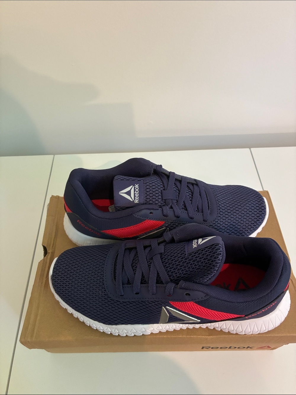 Reebok Navy and Red Women's Athletic Sneakers